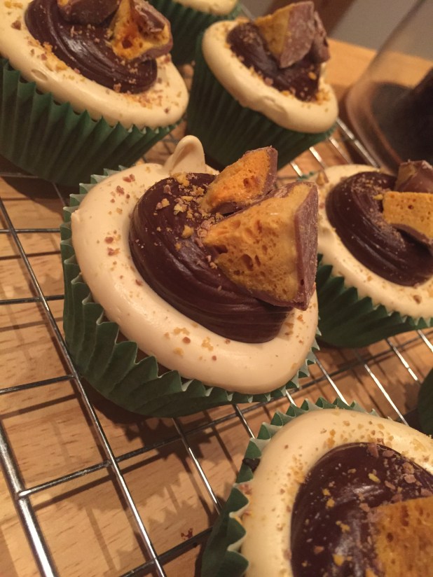 "Caramel Crunch" cupcakes feat. Hope & Greenwood Salt Caramel Honeycomb.